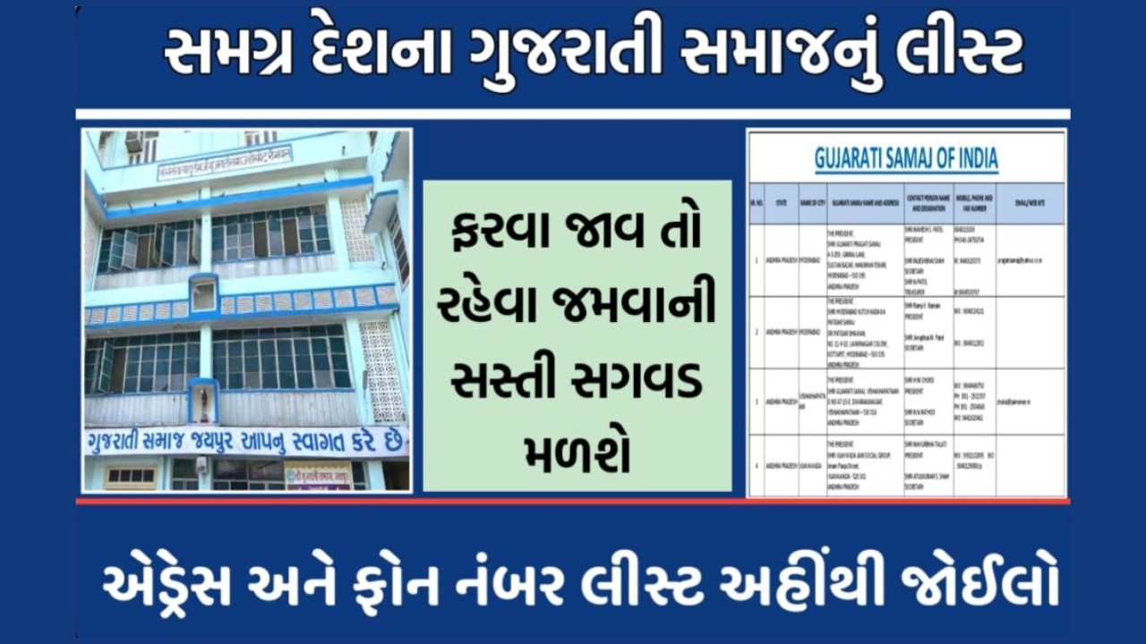 Gujarati Samaj List Name and Phone Number PDF